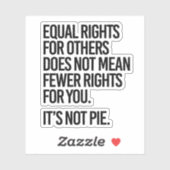Gelijke rechten betekenen niet minder rechten sticker (Vel)