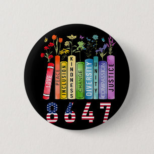 Gelijke rechten Boek Bloem Anti Trump Feministisch Ronde Button 5,7 Cm