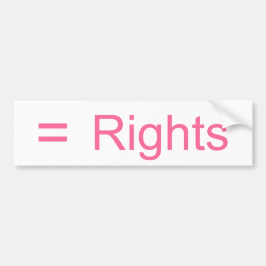 Gelijke rechten bumpersticker (Voorkant)