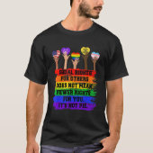 Gelijke rechten LGBT Retro Fist Love Het is geen P T-shirt (Voorkant)