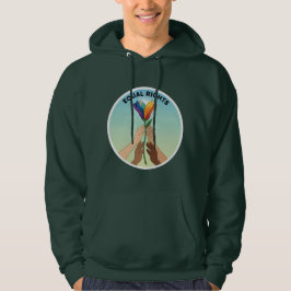 Gelijke Rechten Regenboem Bloem-Divers en Eendrach Hoodie