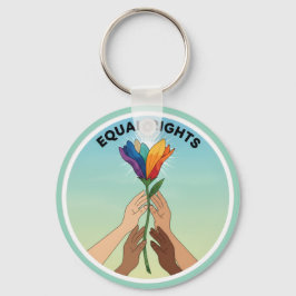 Gelijke Rechten Regenboem Bloem – Diversiteit en E Sleutelhanger