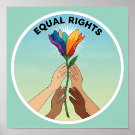 Gelijke Rechten Regenboog Bloem – Diversiteit en E Poster