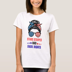 Gelijke rechten sterren strepen patriottische 4e v t-shirt