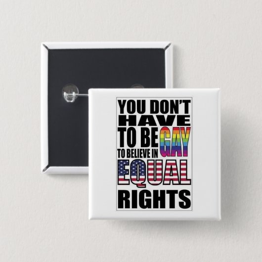 Gelijke rechten vierkante button 5,1 cm (Voorkant /achterkant)