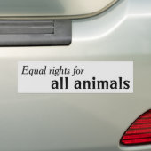 Gelijke rechten voor alle dieren bumpersticker (Op auto)