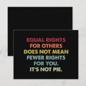 Gelijke rechten voor anderen betekenen niet minder briefkaart (Voorkant / Achterkant)