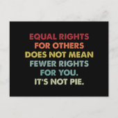 Gelijke rechten voor anderen betekenen niet minder briefkaart (Voorkant)