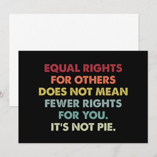 Gelijke rechten voor anderen betekenen niet minder kaart (Voorkant / Achterkant)