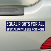 Gelijke rechten voor iedereen bumpersticker (Op auto)