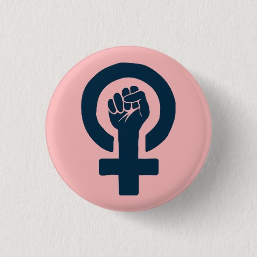 Gelijke rechten voor vrouwen ronde button 3,2 cm (Voorkant)