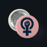 Gelijke rechten voor vrouwen ronde button 3,2 cm<br><div class="desc">Feministisch symbool.</div>