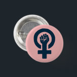 Gelijke rechten voor vrouwen ronde button 3,2 cm<br><div class="desc">Feministisch symbool.</div>