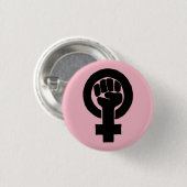 Gelijke rechten voor vrouwen ronde button 3,2 cm (Voorkant /achterkant)