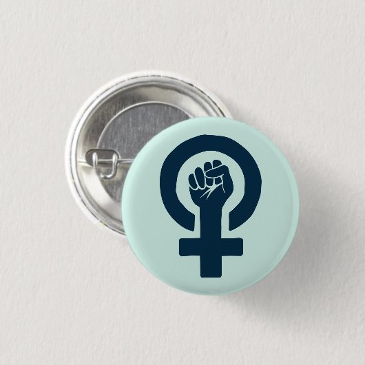 Gelijke rechten voor vrouwen ronde button 3,2 cm (Voorkant /achterkant)