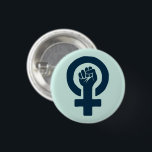 Gelijke rechten voor vrouwen ronde button 3,2 cm<br><div class="desc">Feministisch symbool.</div>