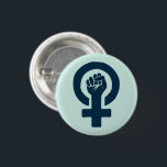 Gelijke rechten voor vrouwen ronde button 3,2 cm<br><div class="desc">Feministisch symbool.</div>