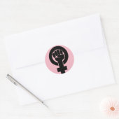 Gelijke rechten voor vrouwen ronde sticker (Envelop)