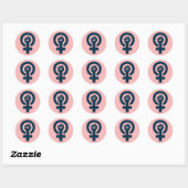Gelijke rechten voor vrouwen ronde sticker (Vel)