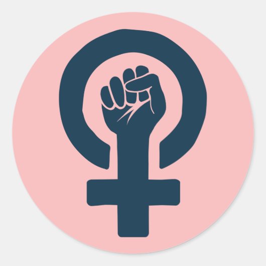 Gelijke rechten voor vrouwen ronde sticker (Voorkant)