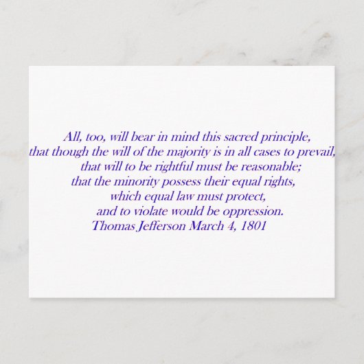 Gelijke wetgeving moet beschermen.... briefkaart (Voorkant)