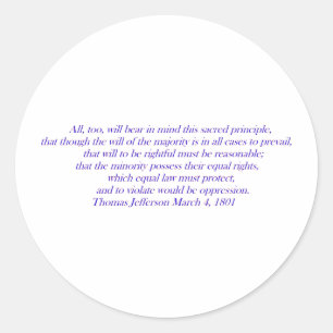 Gelijke wetgeving moet beschermen.... ronde sticker