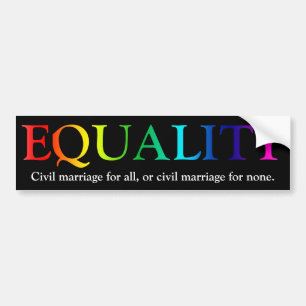 Gelijkheid bij huwelijk in burgerlijke zaken bumpersticker