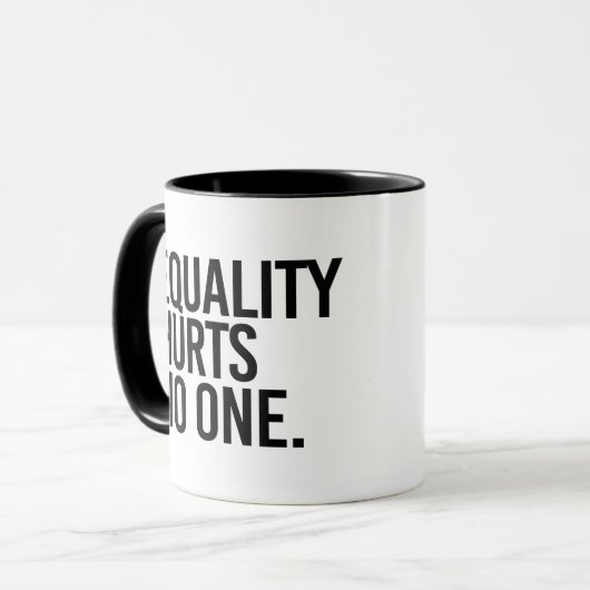 Gelijkheid doet niemand pijn mok (Voorkant links)