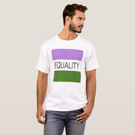 GELIJKHEID Genderqueer Vlag T-shirt (Voorkant volledig)