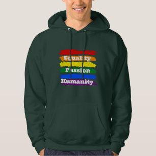 Gelijkheid, gepassioneerd, menselijkheid hoodie