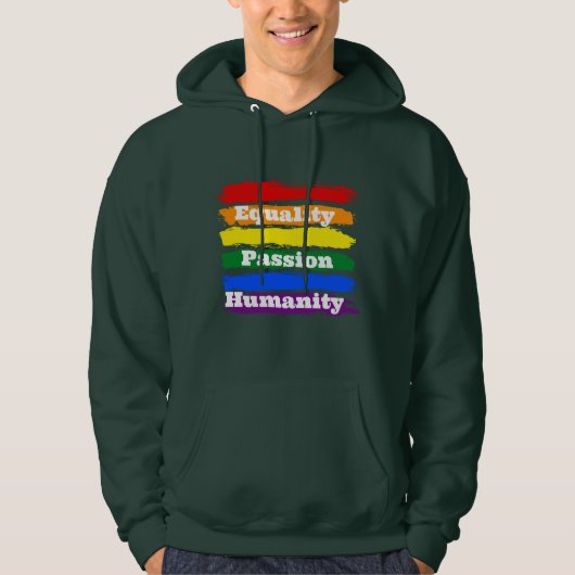 Gelijkheid, gepassioneerd, menselijkheid hoodie (Voorkant)