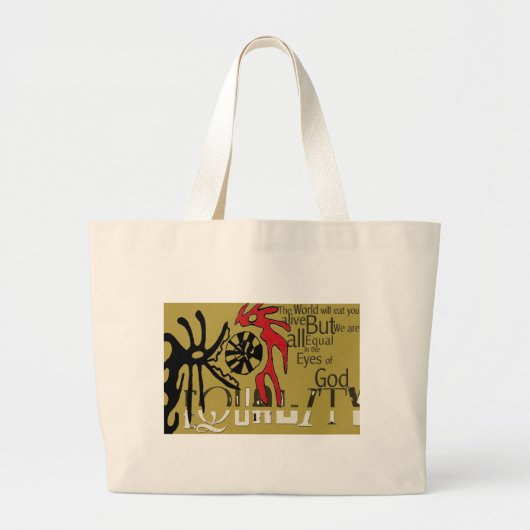 Gelijkheid, grafisch ontwerp Grote Canvas tas (Voorkant)