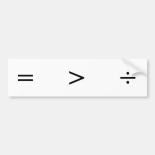 Gelijkheid groter dan verdeling bumpersticker