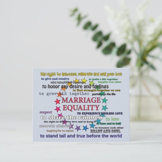 Gelijkheid huwelijk briefkaart (Staand voorkant)