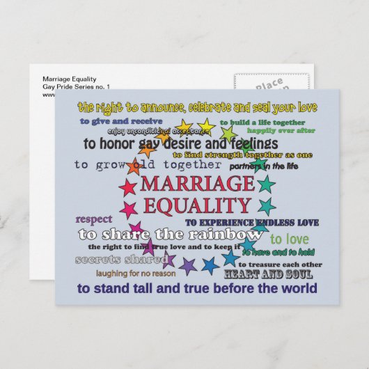 Gelijkheid huwelijk briefkaart (Voorkant / Achterkant)