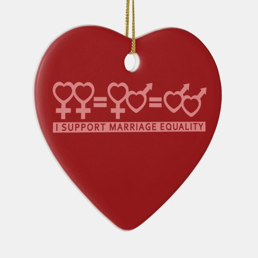 Gelijkheid huwelijk/één liefdesaangepast ornament (Rechts)