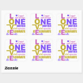 Gelijkheid huwelijk/één-liefdesdouane-stickers vierkante sticker (Vel)