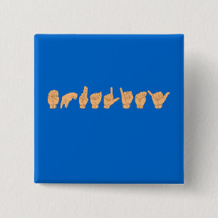 GELIJKHEID IN DE Amerikaanse gebarentaal Vierkante Button 5,1 Cm