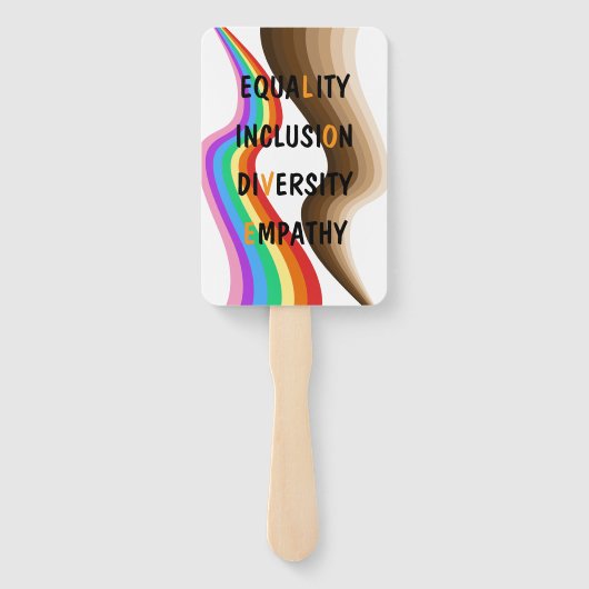 Gelijkheid Inclusie Diversiteit Empathie hand fan Handwaaier (Achterkant)
