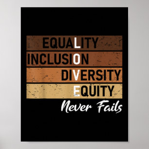 Gelijkheid Inclusie Diversiteit Equity Love Never Poster
