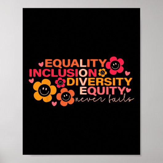 Gelijkheid Inclusie Diversiteit Equity Puzzel Auti Poster (Voorkant)