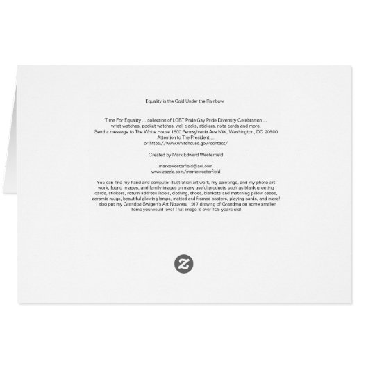 GELIJKHEID IS DE GOUD ONDER DE RAINBOW (Achterkant Horizontaal)