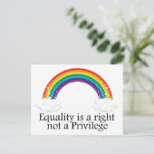 Gelijkheid is geen voorrecht briefkaart (Staand voorkant)