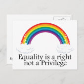 Gelijkheid is geen voorrecht briefkaart (Voorkant / Achterkant)