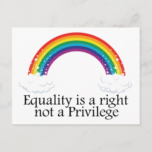 Gelijkheid is geen voorrecht briefkaart (Voorkant)