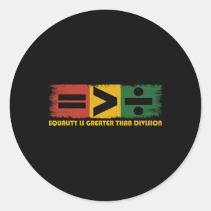 Gelijkheid is groter dan tweedeling in de negentie ronde sticker