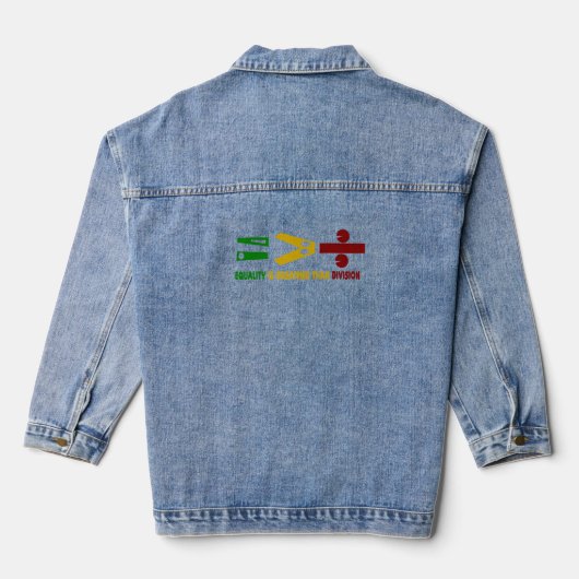 gelijkheid is groter dan verdeeldheid denim jacket (Achterkant)