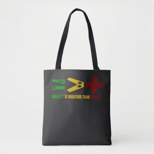 gelijkheid is groter dan verdeeldheid tote bag (Voorkant)