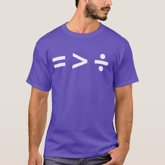 GELIJKHEID IS GROTER DAN VERDELING T-SHIRT (Voorkant)