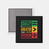 Gelijkheid is groter dan Wiskunde BHM Junetee Magneet (Voorkant / Achterkant)